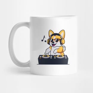 Cute Corgi plays Dj Music Funny Dog kawaii Mug